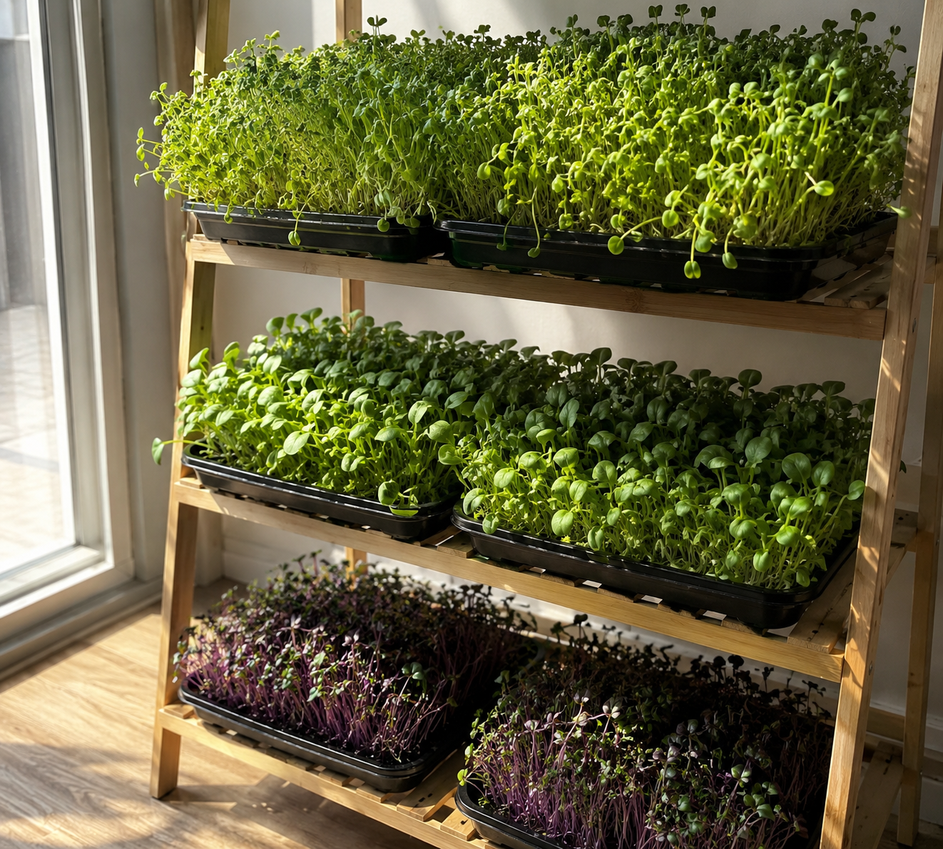 Rak panen microgreens
